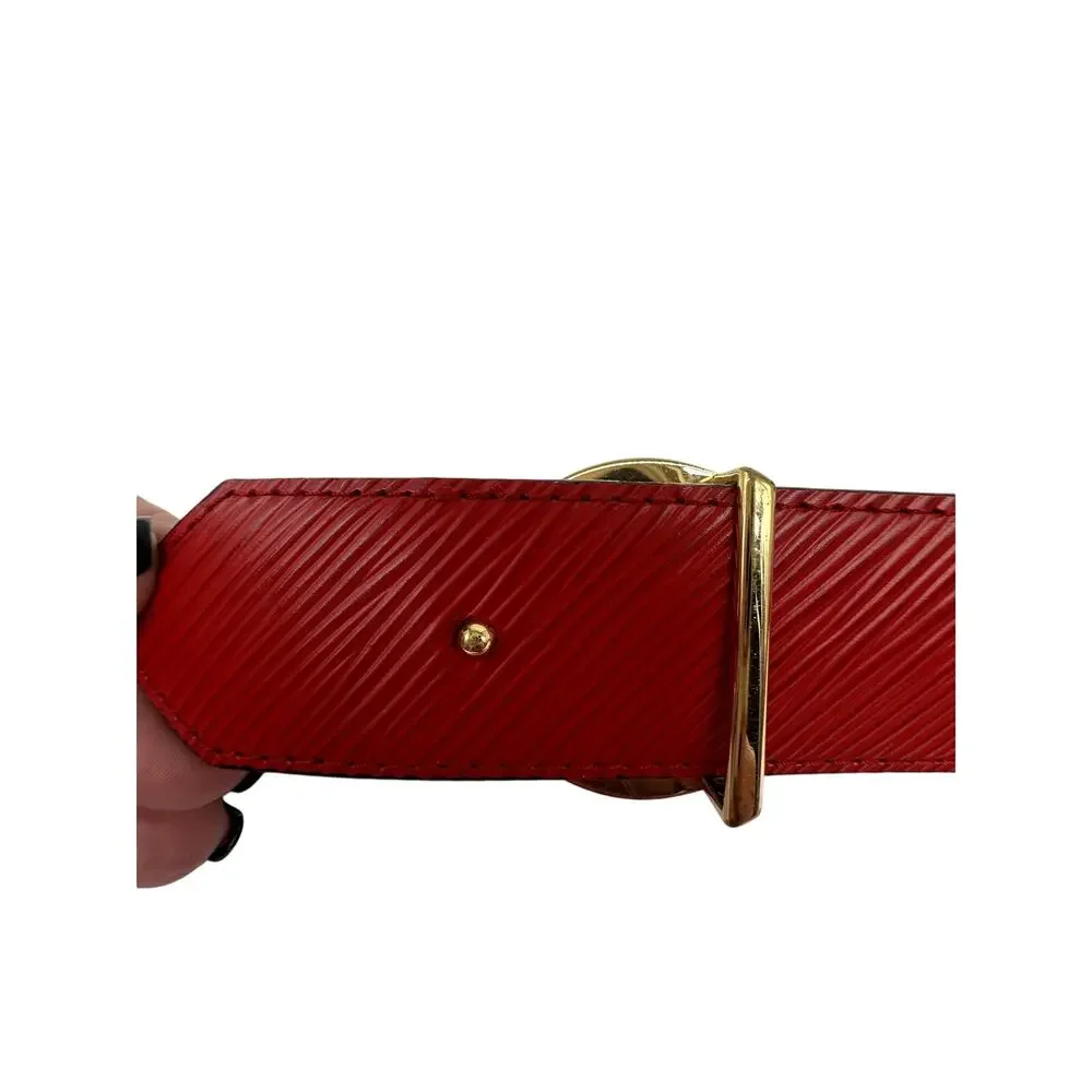 Louis Vuitton Leather Canvas Monogram LV Logo Buckle Reversible Belt Brown 85|34